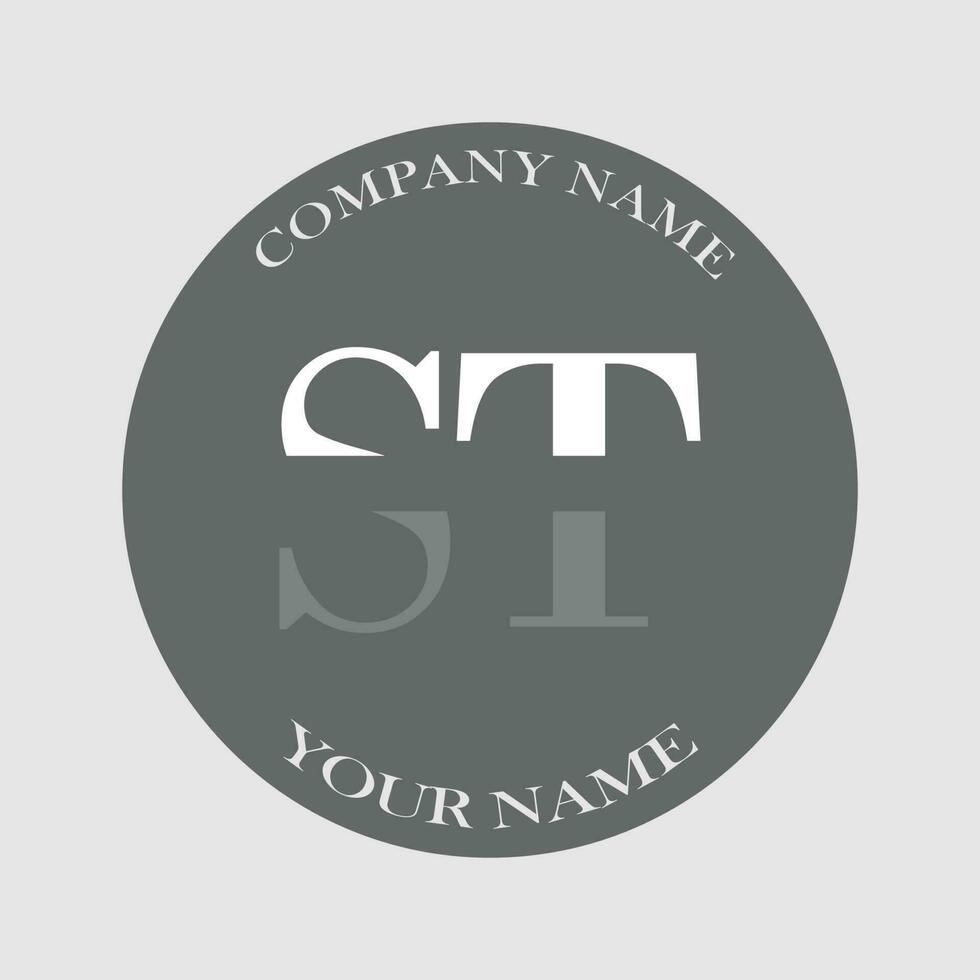 initial ST logo letter monogram luxury hand drawn vector