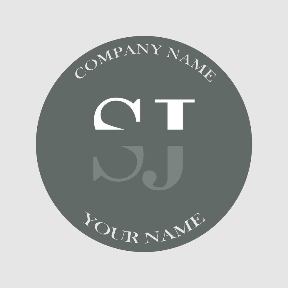 initial SJ logo letter monogram luxury hand drawn vector