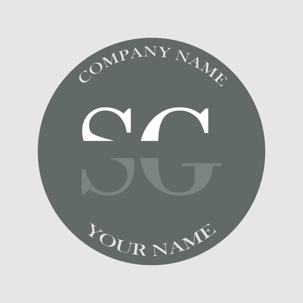 initial SG logo letter monogram luxury hand drawn vector