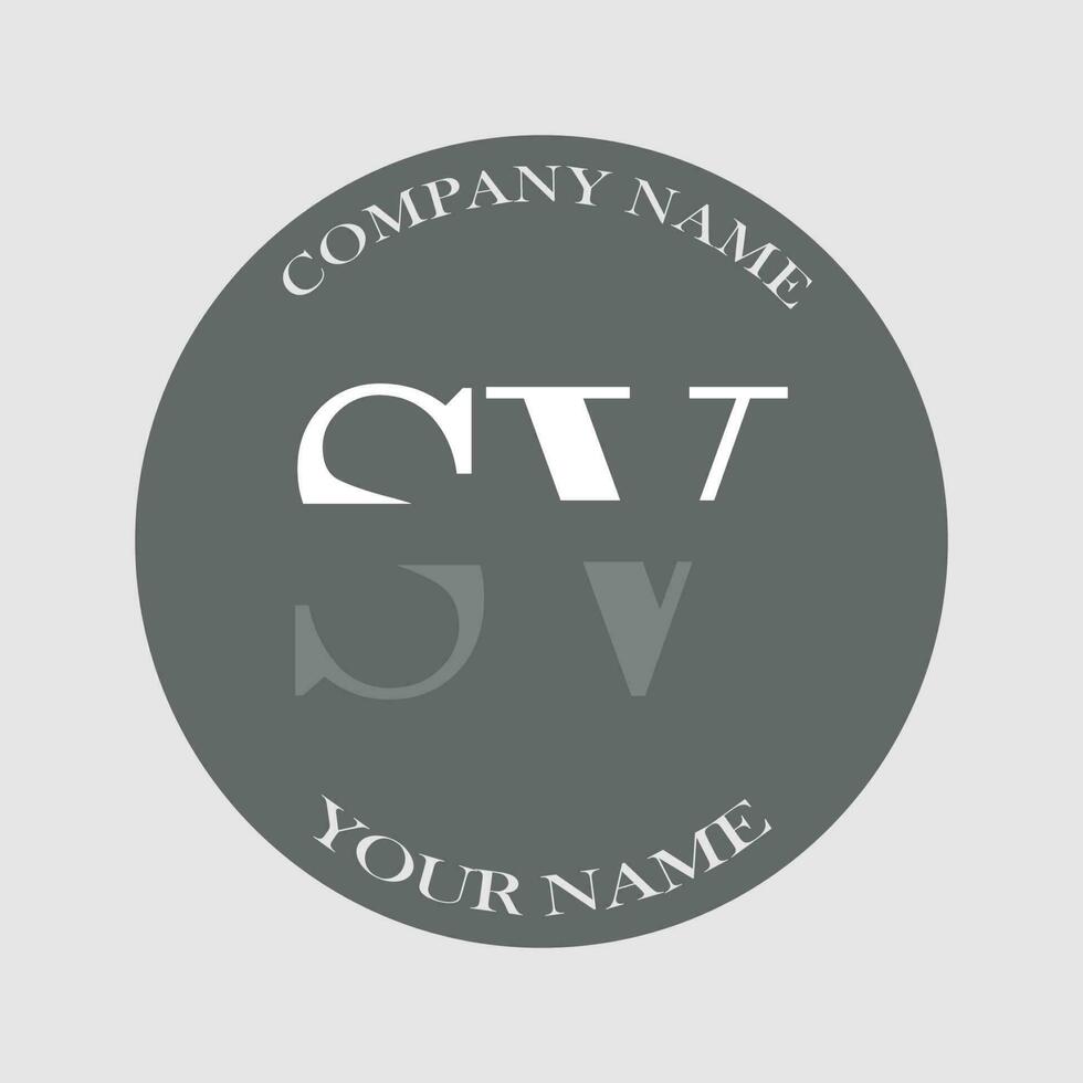 initial SV logo letter monogram luxury hand drawn vector