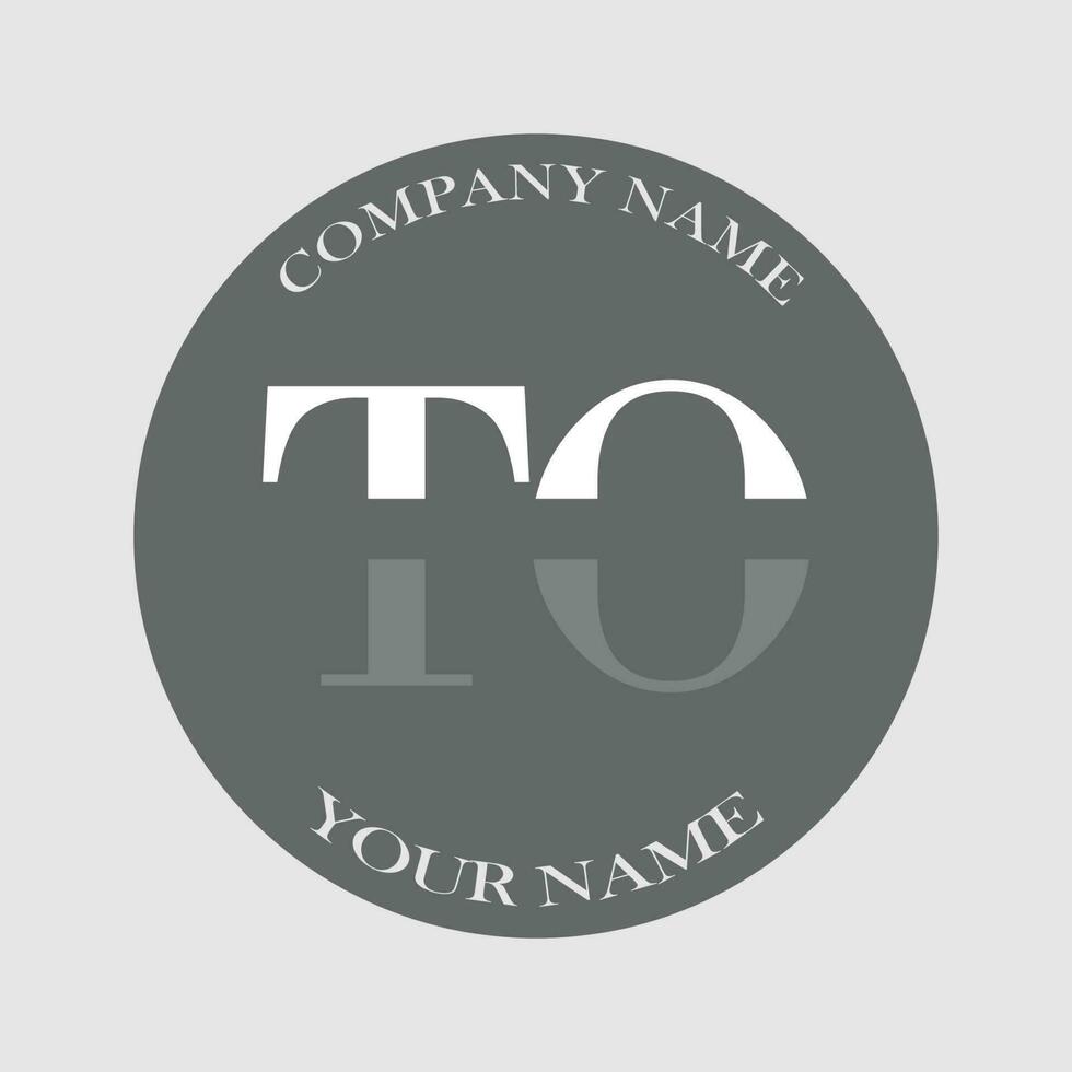 initial TO logo letter monogram luxury hand drawn vector