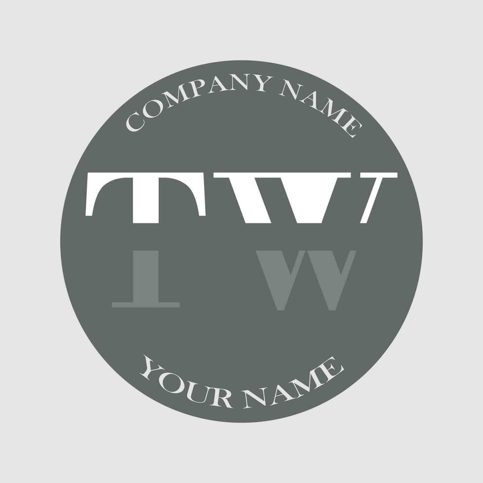 initial TW logo letter monogram luxury hand drawn vector