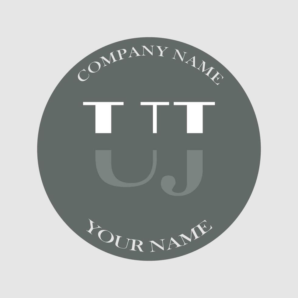 initial UJ logo letter monogram luxury hand drawn vector