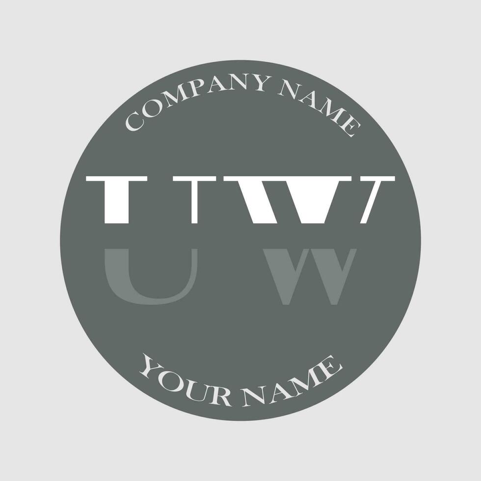 initial UW logo letter monogram luxury hand drawn vector