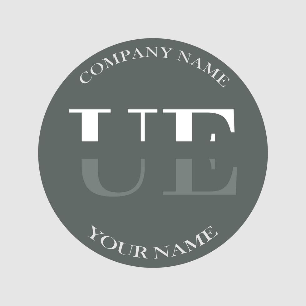 initial UE logo letter monogram luxury hand drawn vector