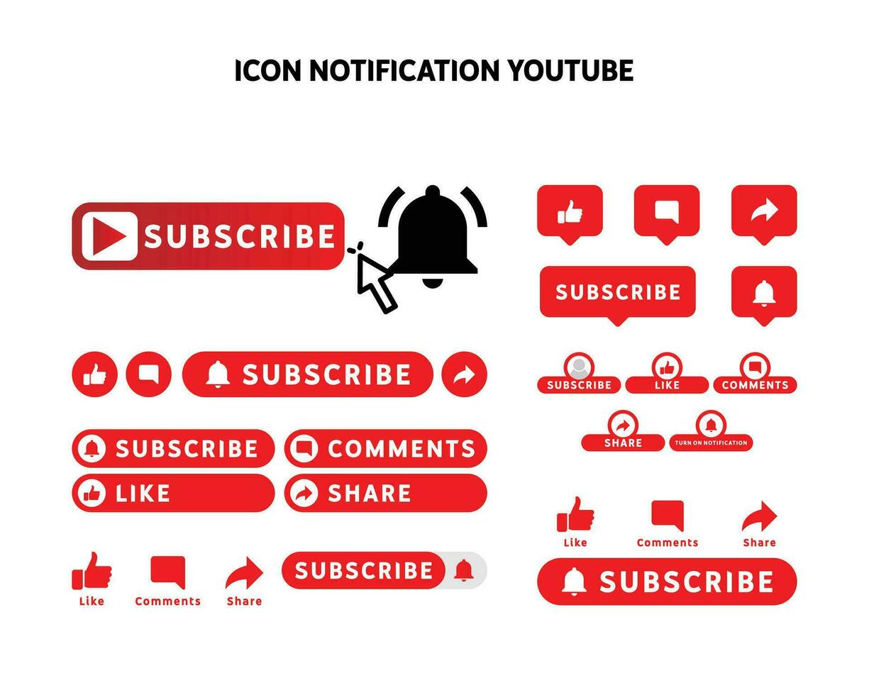 vector youtube subscribe interface button perfect for motion graphics