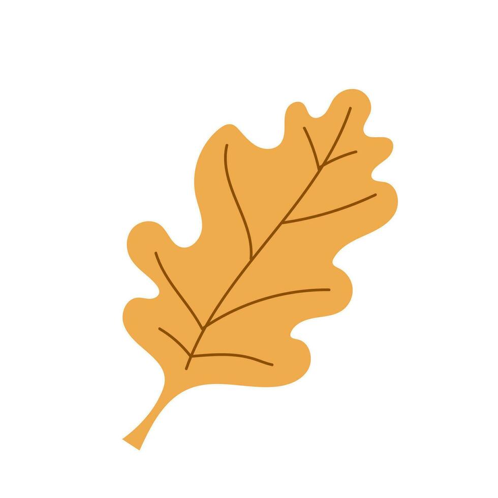 Autumn leaf. Autumn leaf isolated on a white background. Vector illustration. Flat style.