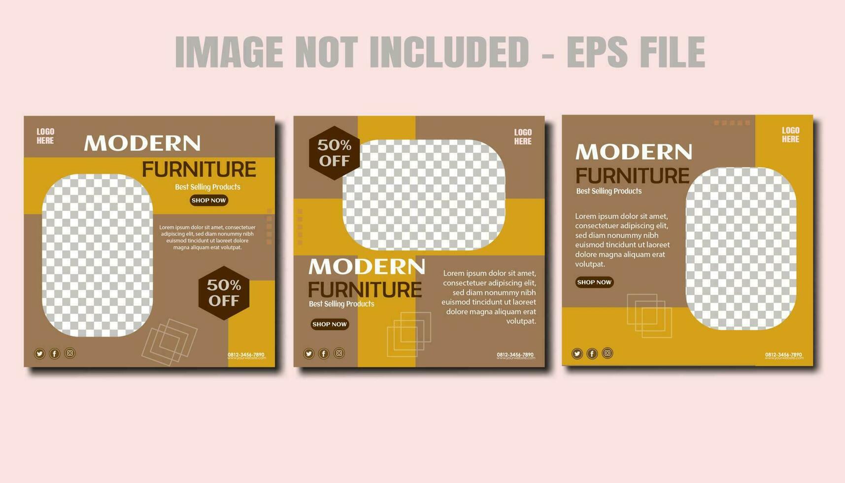 Editable template flat travel social media post collection, travel promotion fyler posts vector