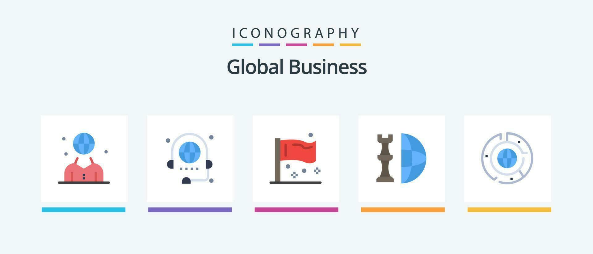 Global Business Flat 5 Icon Pack Including international. chess. discussion. international. flags. Creative Icons Design vector