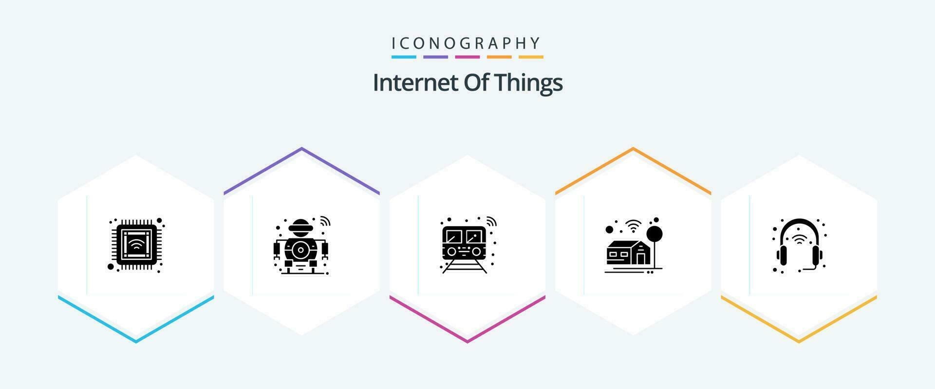 Internet Of Things 25 Glyph icon pack including device. smart. tech. home. train vector