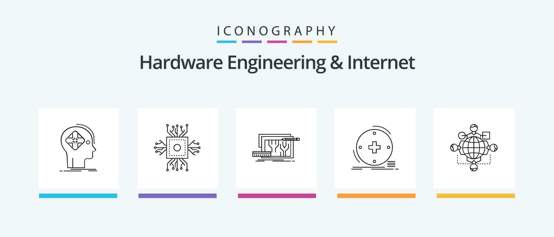 hardware Ingenieria y Internet línea 5 5 icono paquete incluso lógica. función. red. urbano. sensor. creativo íconos diseño vector