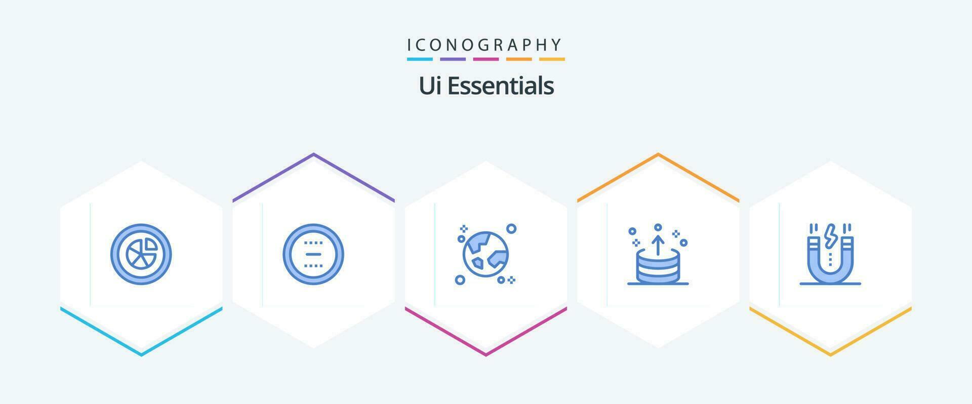 Ui Essentials 25 Blue icon pack including export. arrow. interface. planet. global vector