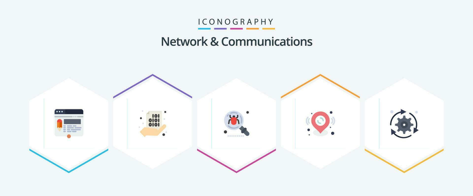 Network And Communications 25 Flat icon pack including location. pin. hand. search. find vector