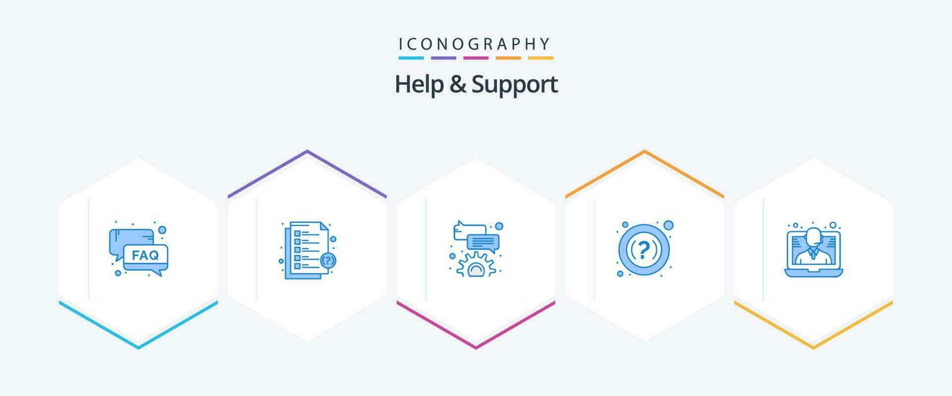 Help And Support 25 Blue icon pack including support. conference. support. support. faq vector
