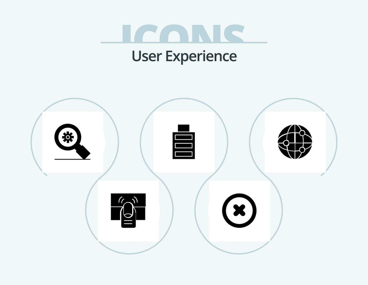 User Experience Glyph Icon Pack 5 Icon Design. full . remove . setting. search vector