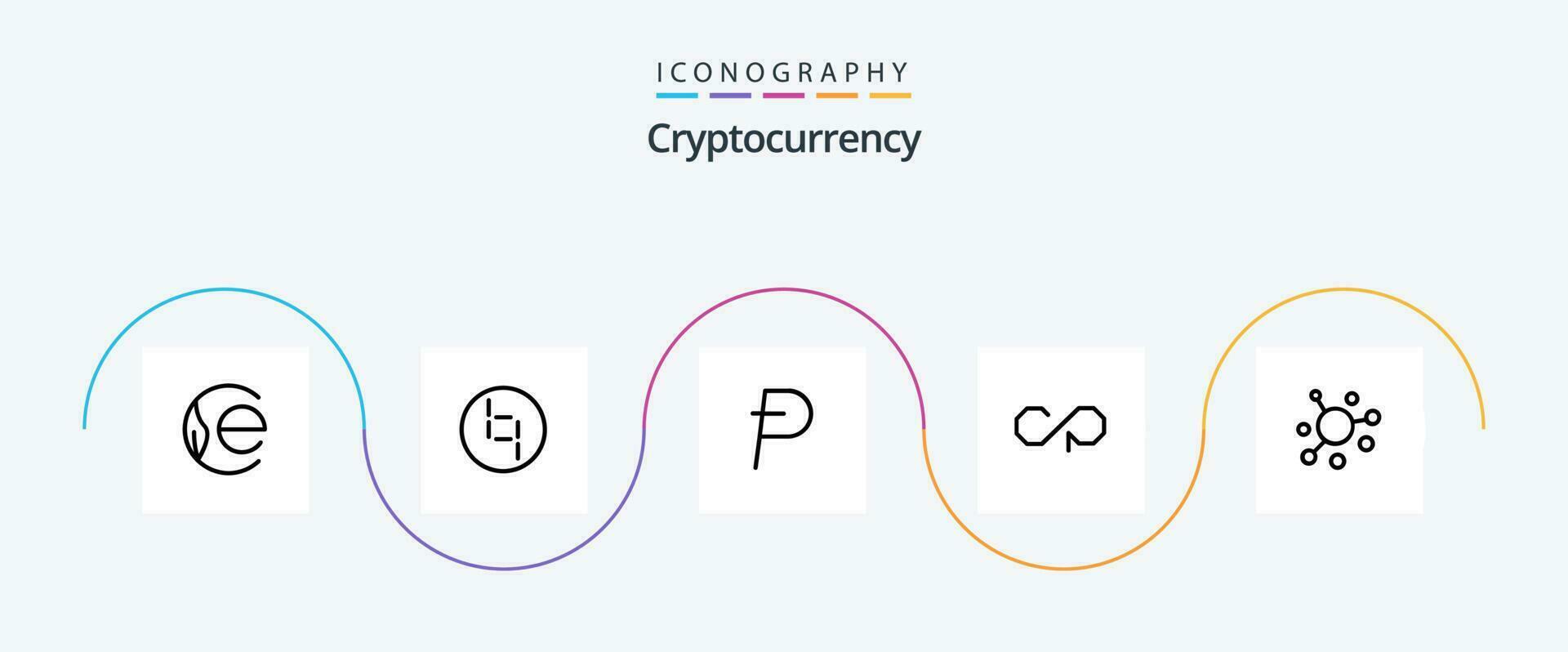 Cryptocurrency Line 5 Icon Pack Including coin . crypto . crypto currency. coin vector