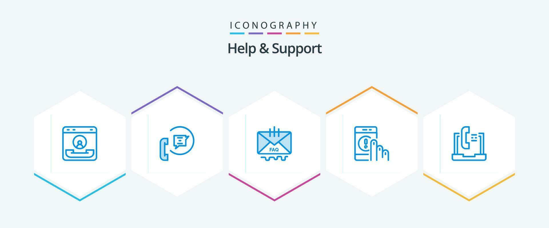 Help And Support 25 Blue icon pack including contact. click. phone. mail. email vector