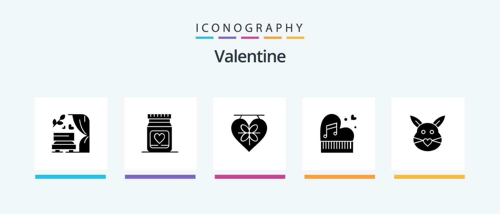 Valentine Glyph 5 Icon Pack Including love. love. medicine. day. valentine. Creative Icons Design vector