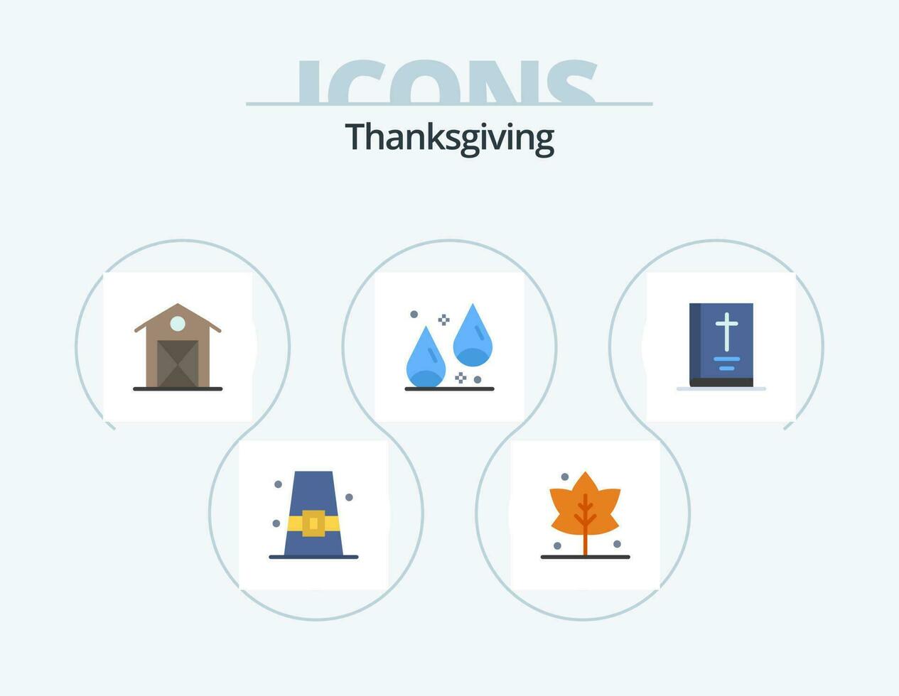 Thanks Giving Flat Icon Pack 5 Icon Design. bible. food. autumn. chestnut. thanksgiving vector