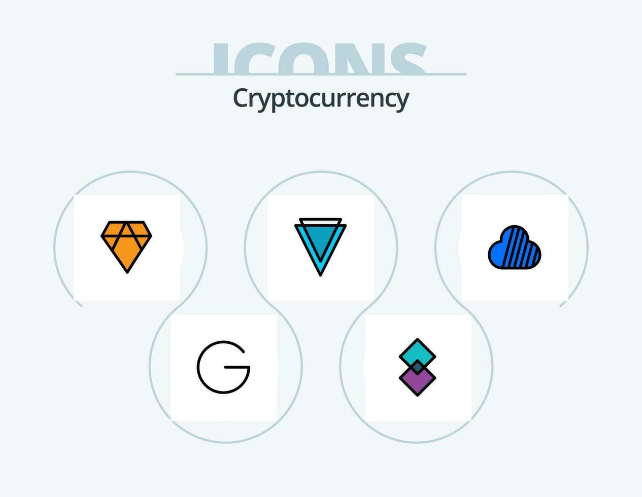 Cryptocurrency Line Filled Icon Pack 5 Icon Design. coin . charts . crypto currency. coin vector
