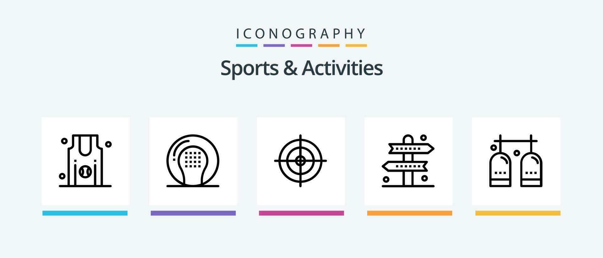 Deportes y ocupaciones línea 5 5 icono paquete incluso golf. objetivo. Deportes. Deportes. enfocar. creativo íconos diseño vector