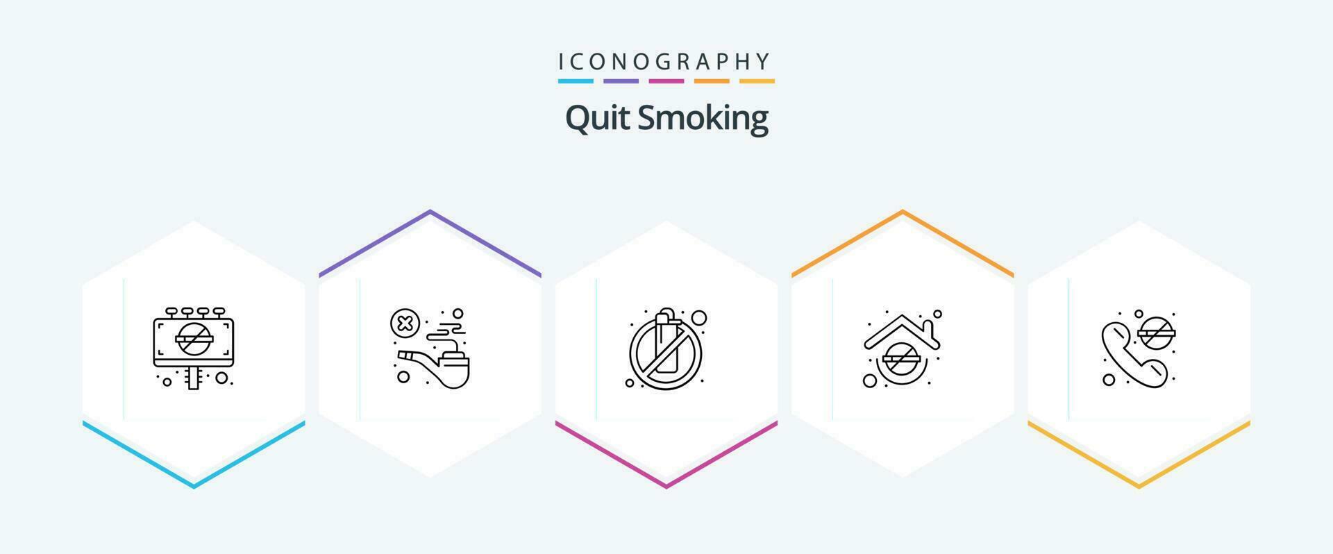 Quit Smoking 25 Line icon pack including house. not allowed. smoke. smoking. flame vector