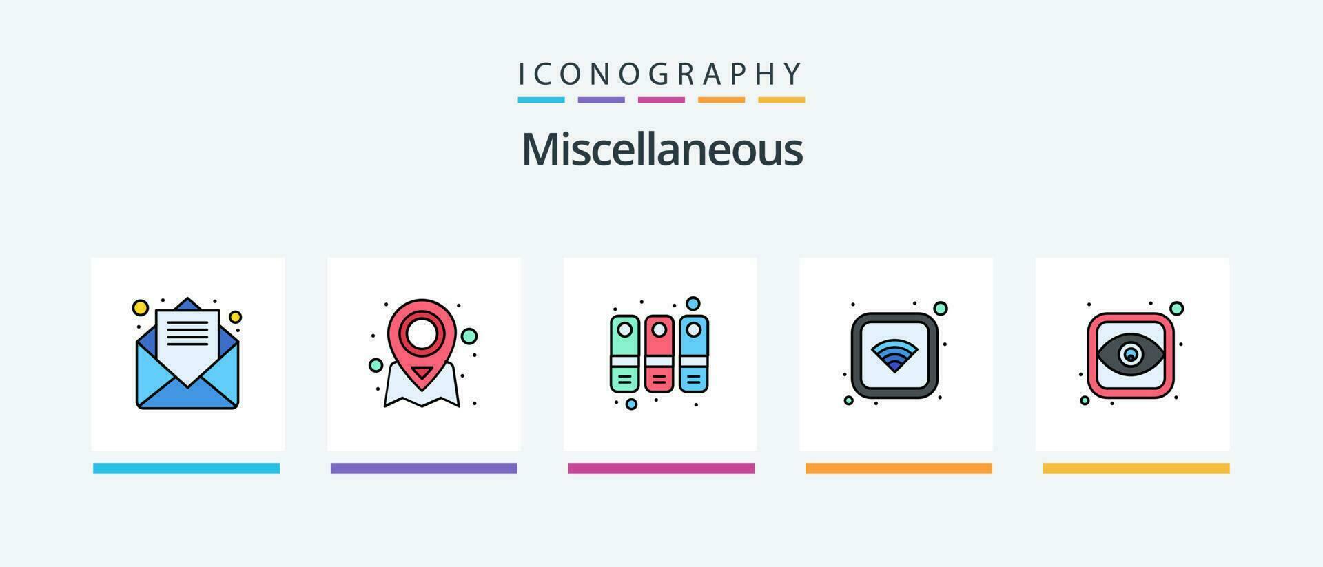 Miscellaneous Line Filled 5 Icon Pack Including chart. office. wifi. connection. Creative Icons Design vector