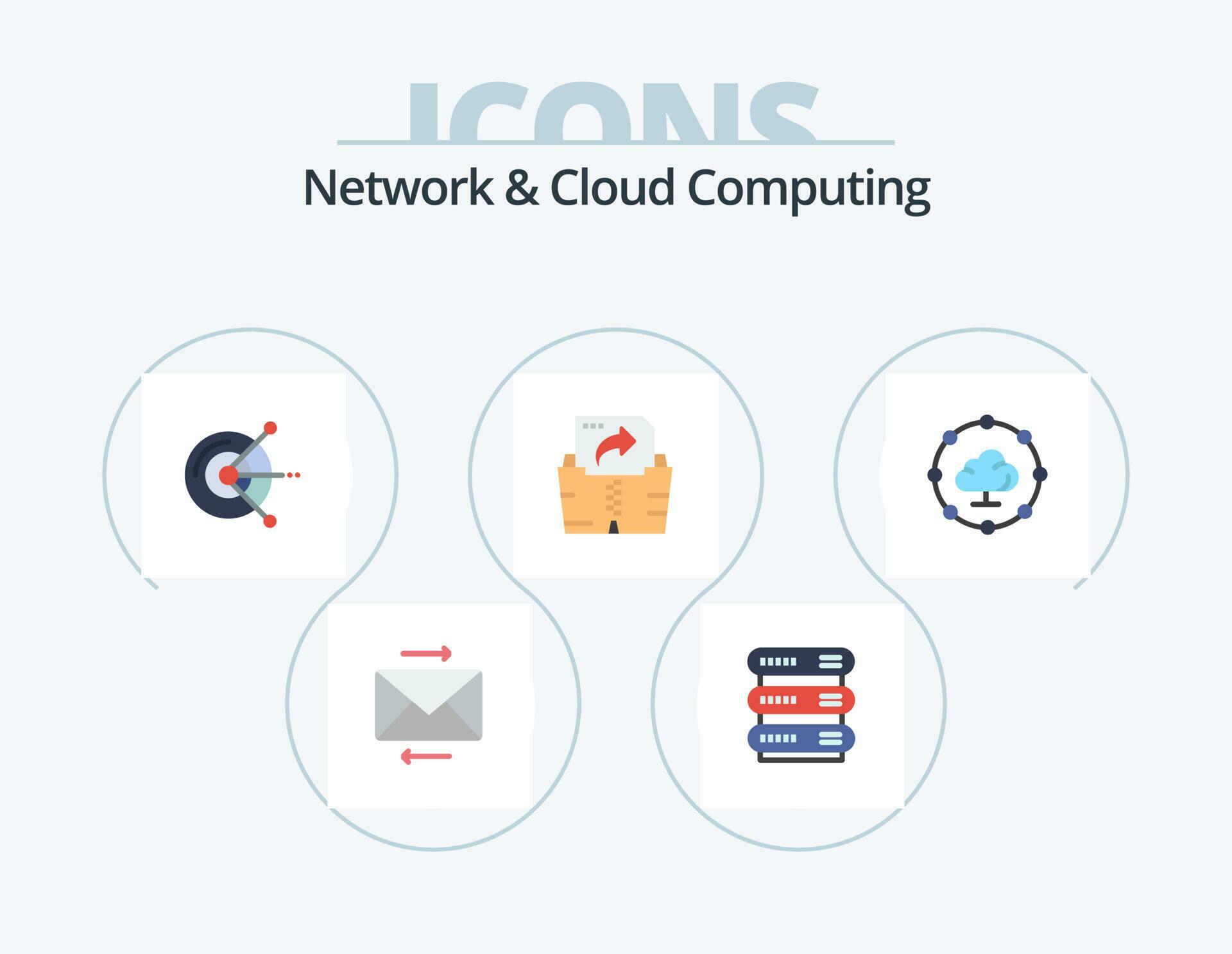 Network And Cloud Computing Flat Icon Pack 5 Icon Design. share. cloud ...