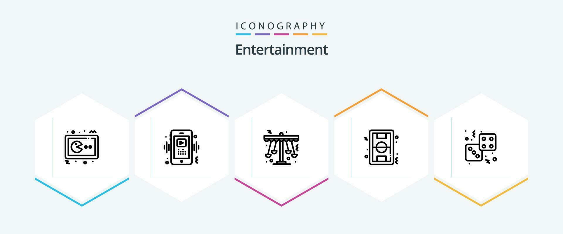 Entertainment 25 Line icon pack including ground. football. player. entertainment. play vector