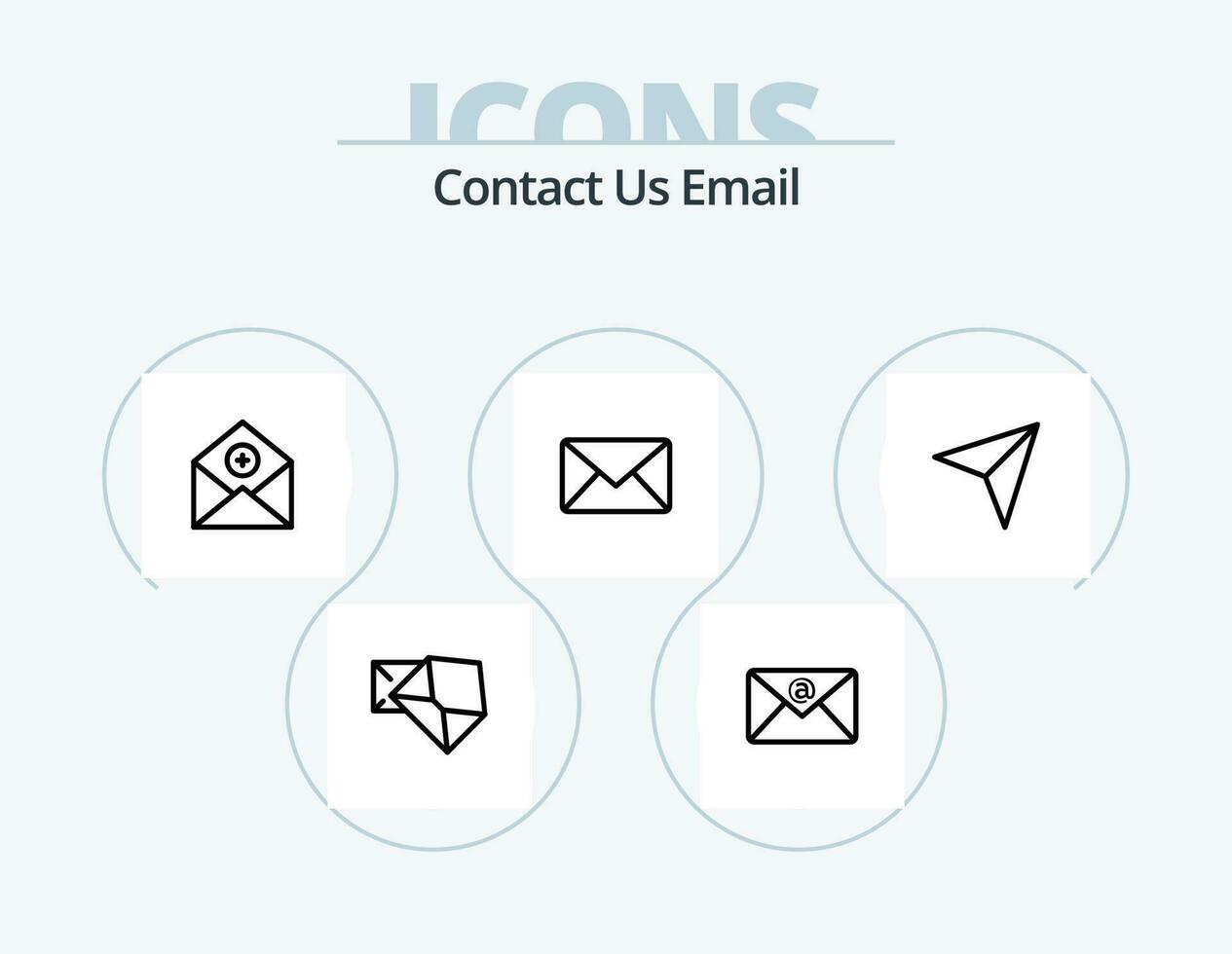 Email Line Icon Pack 5 Icon Design. open. mail. mail. business. mail vector