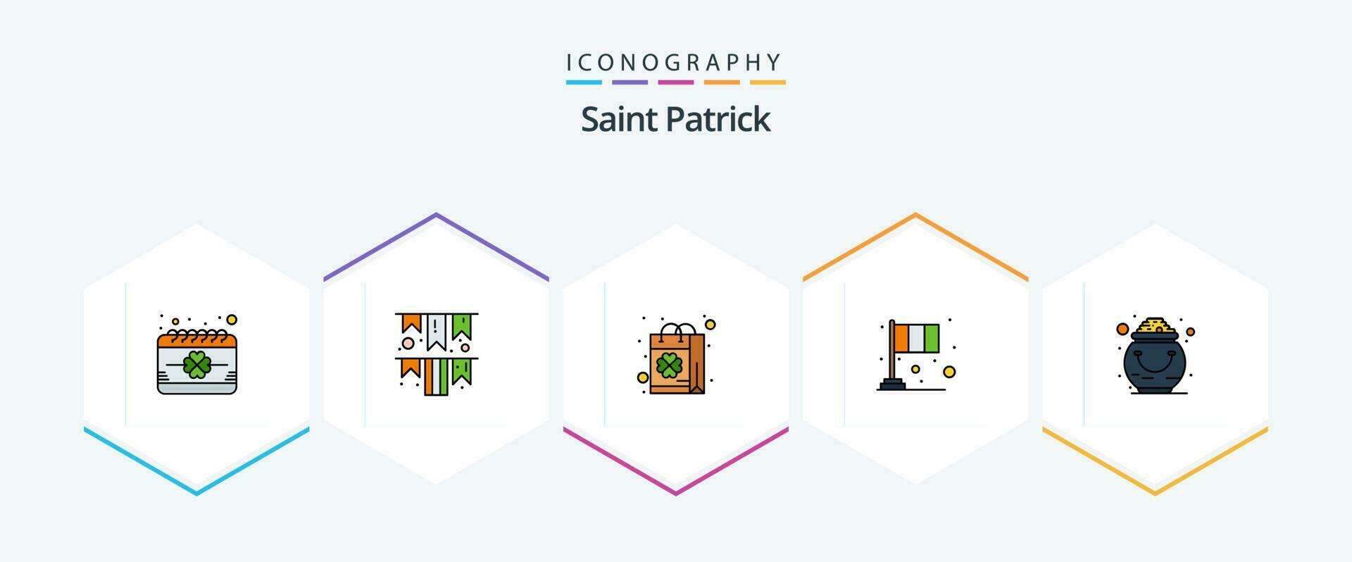 Saint Patrick 25 FilledLine icon pack including irish. festival. irish day. day. shop vector