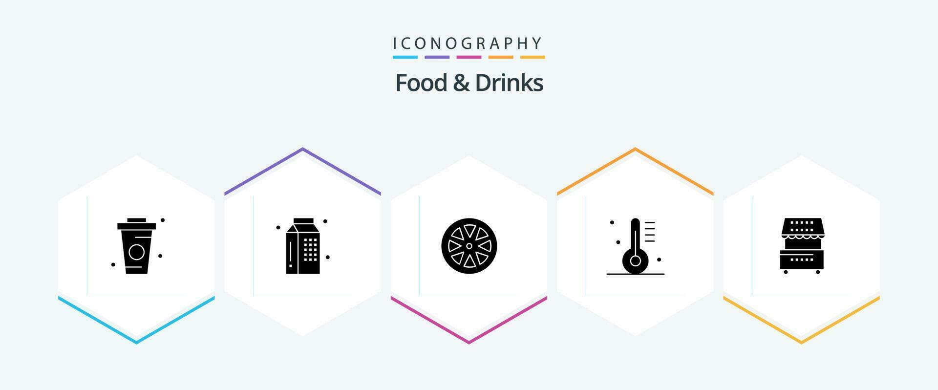 Food and Drinks 25 Glyph icon pack including food. cooking. meal. appliance. healthy vector