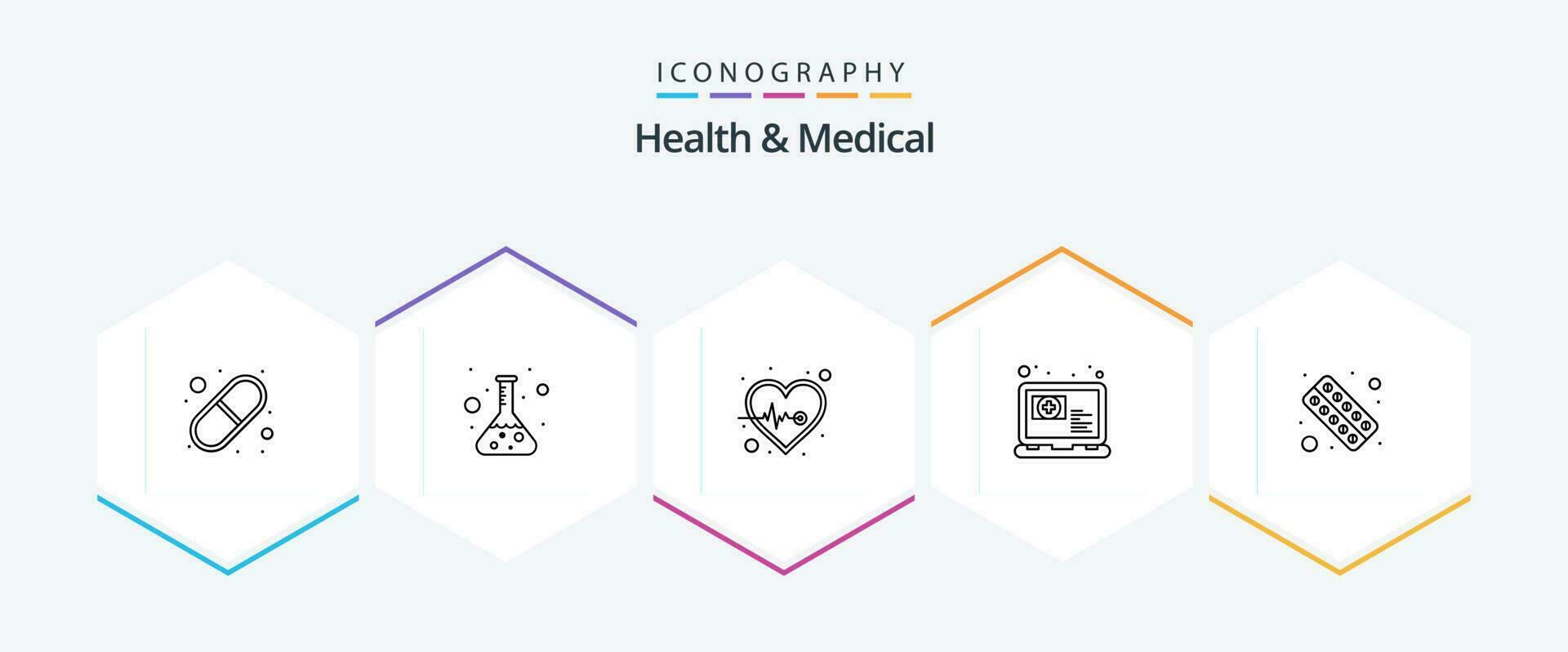Health And Medical 25 Line icon pack including fitness. appointment. beat. question. medical vector