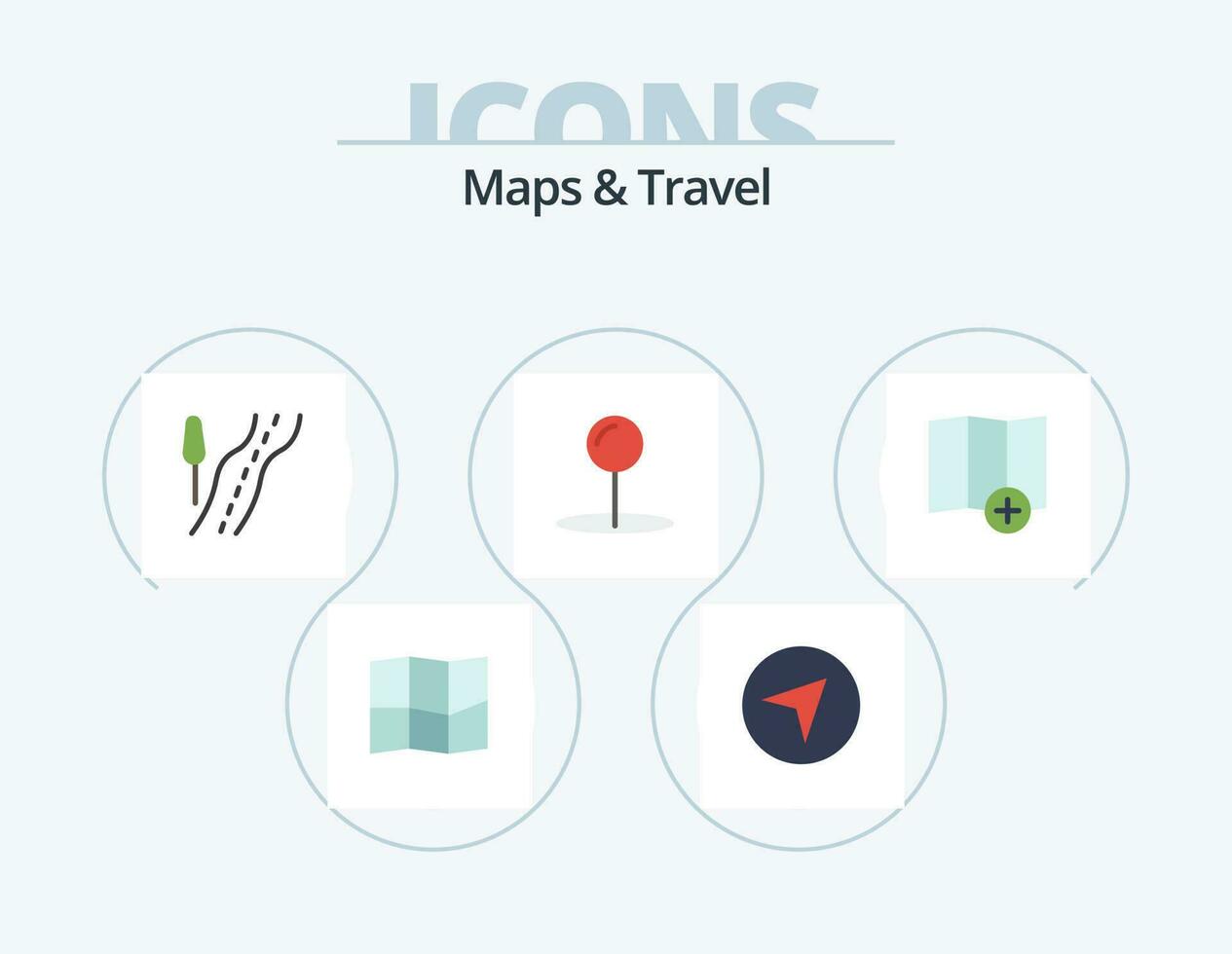 Maps and Travel Flat Icon Pack 5 Icon Design. . coordinate. . map vector