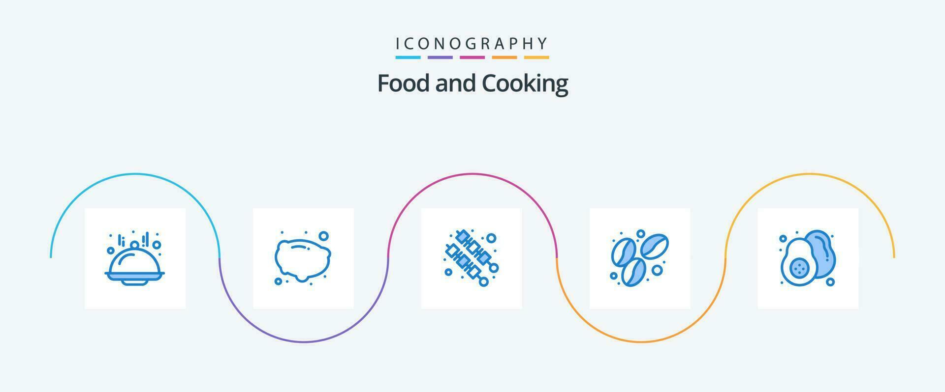 Food Blue 5 Icon Pack Including . healthy food. kebab. pear. food vector