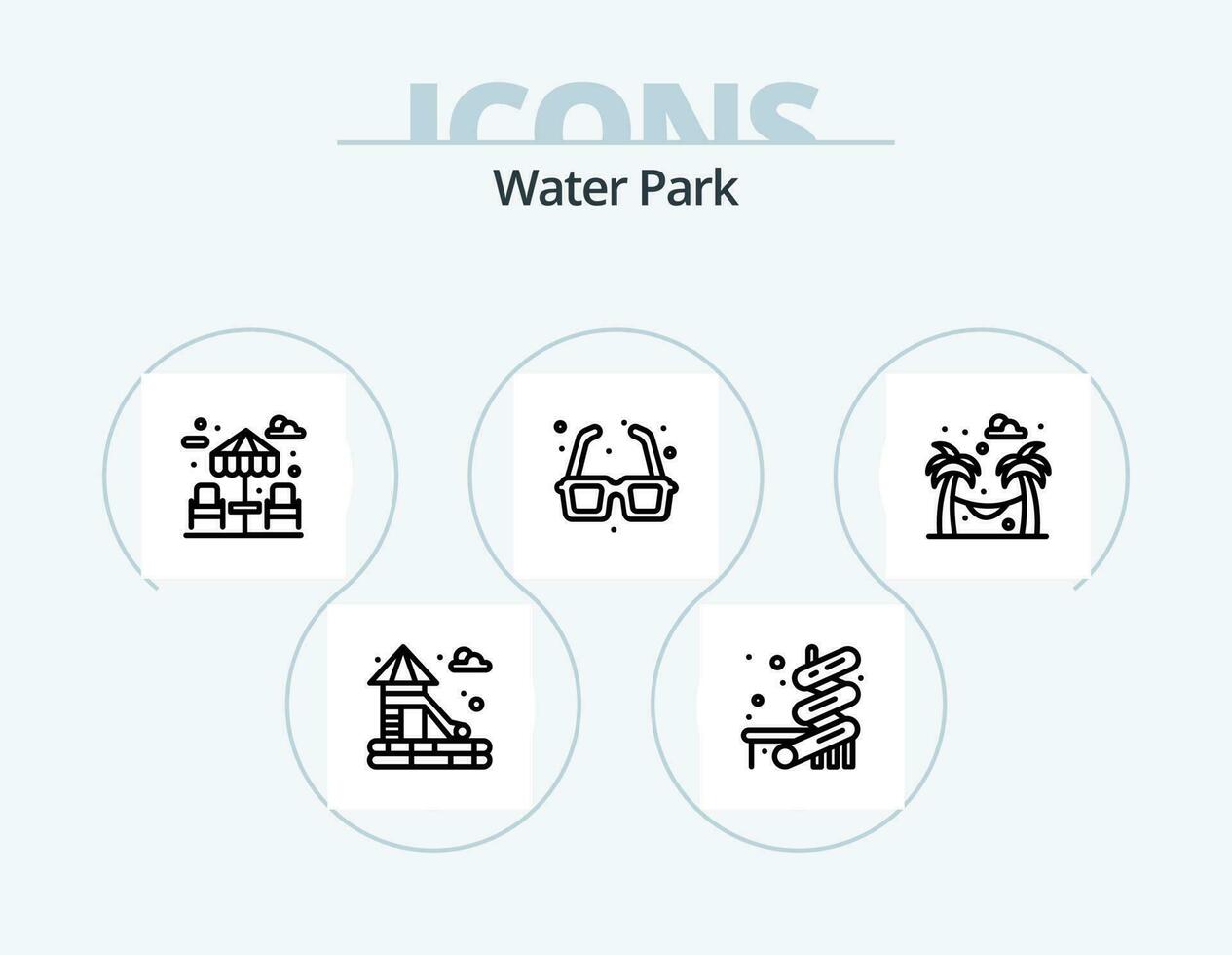 Water Park Line Icon Pack 5 Icon Design. . water. garden vector