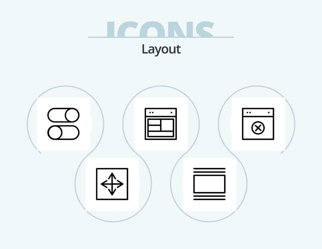 Layout Line Icon Pack 5 Icon Design. layout. abstract. web. interface. arrow vector