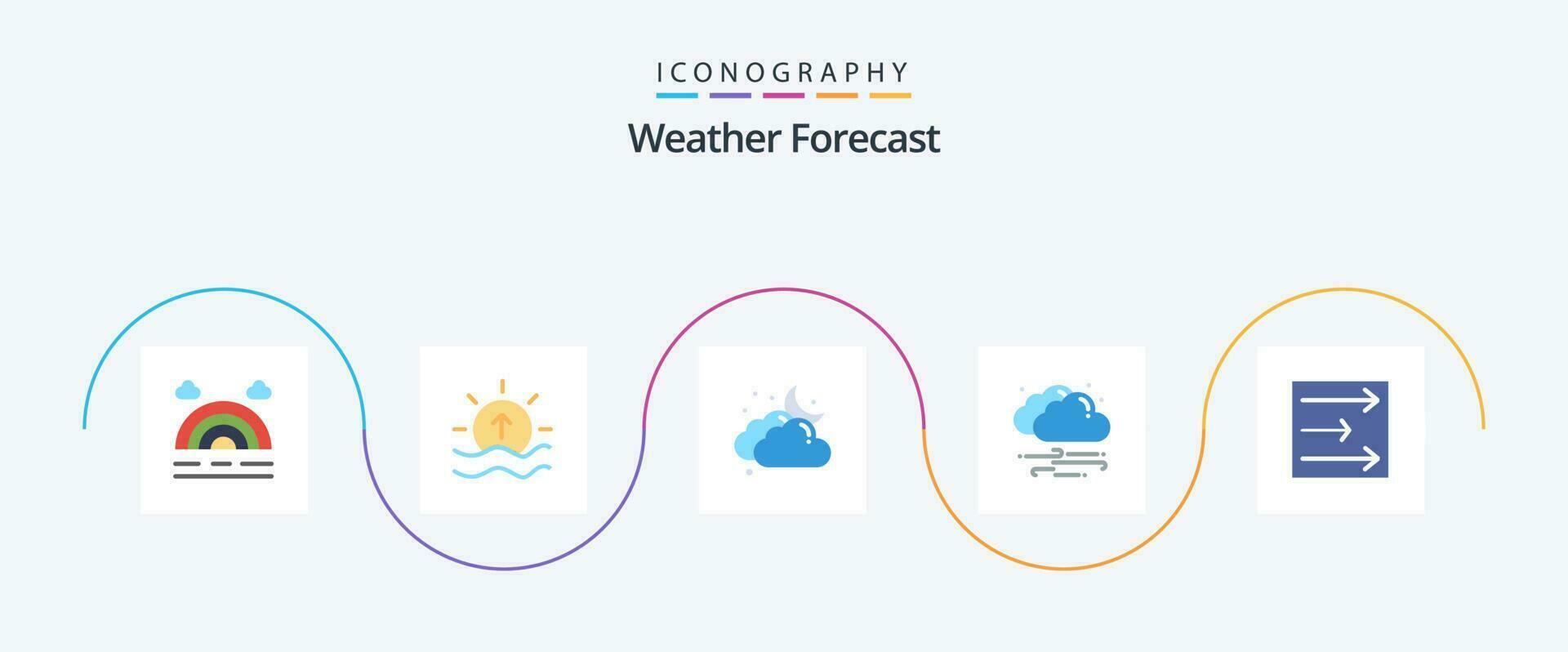 Weather Flat 5 Icon Pack Including weather. cloud. cloud. windy. weather vector
