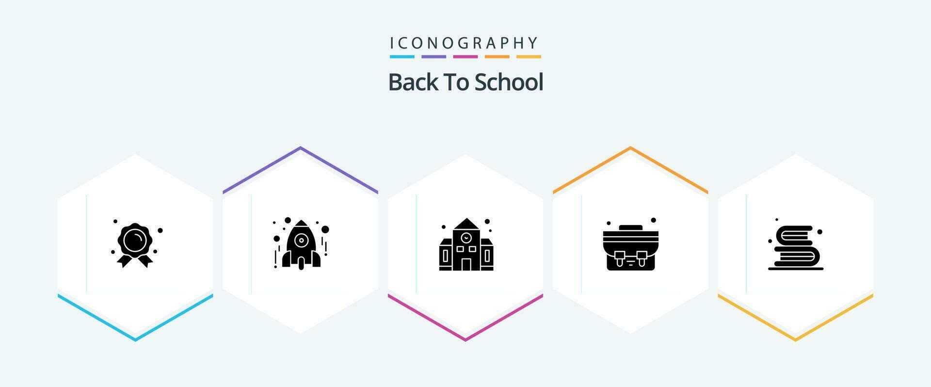 Back To School 25 Glyph icon pack including books. student bag. study. school bag. back to school vector
