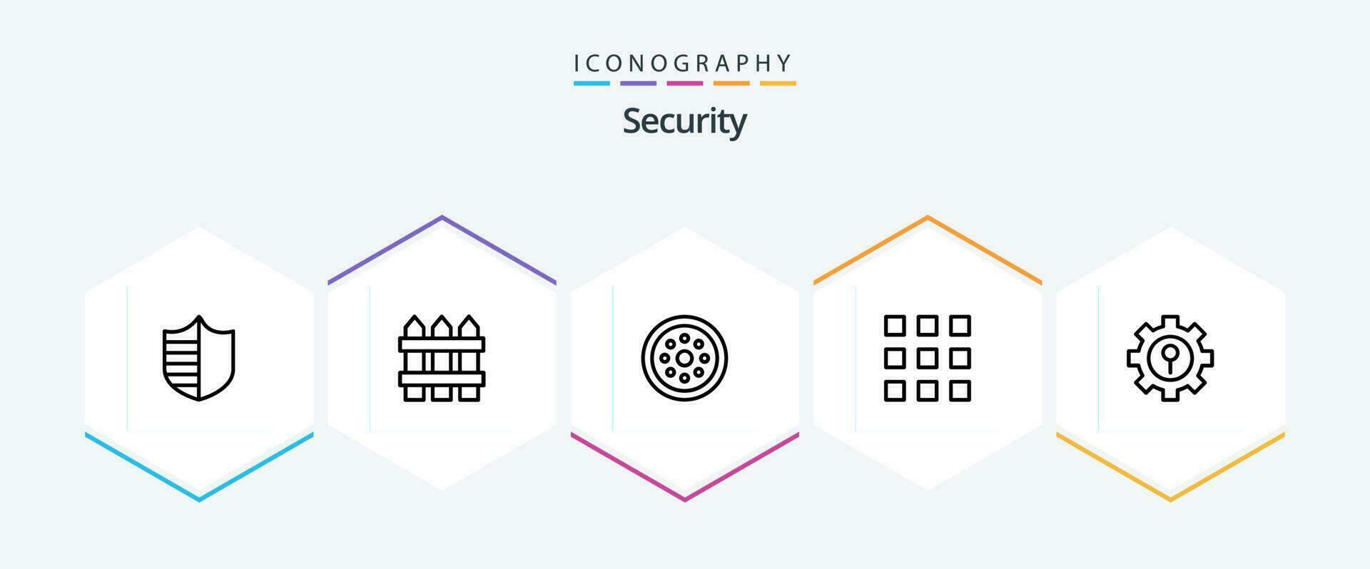 Security 25 Line icon pack including number. key locks. lock. code. smart vector