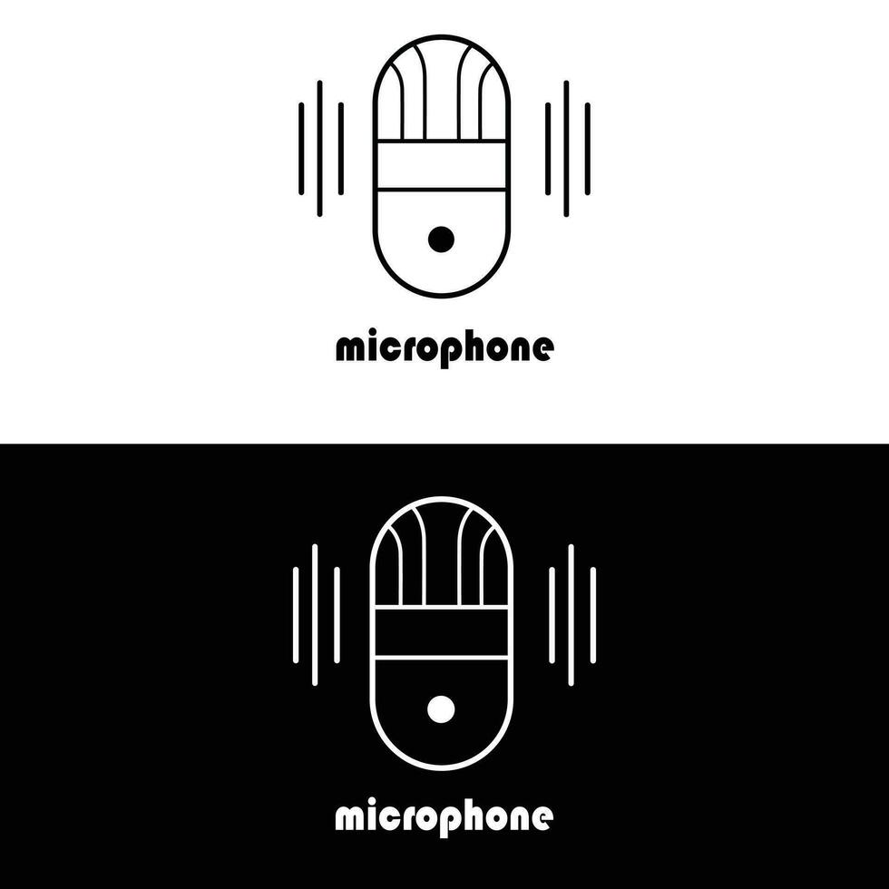 microphone illustration vector in nice modern style use for dsigen logo striker furniture label