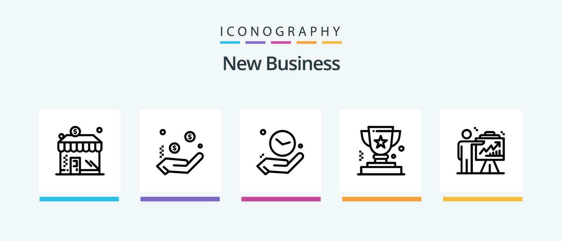 New Business Line 5 Icon Pack Including . bulb. business. safe. business. Creative Icons Design vector