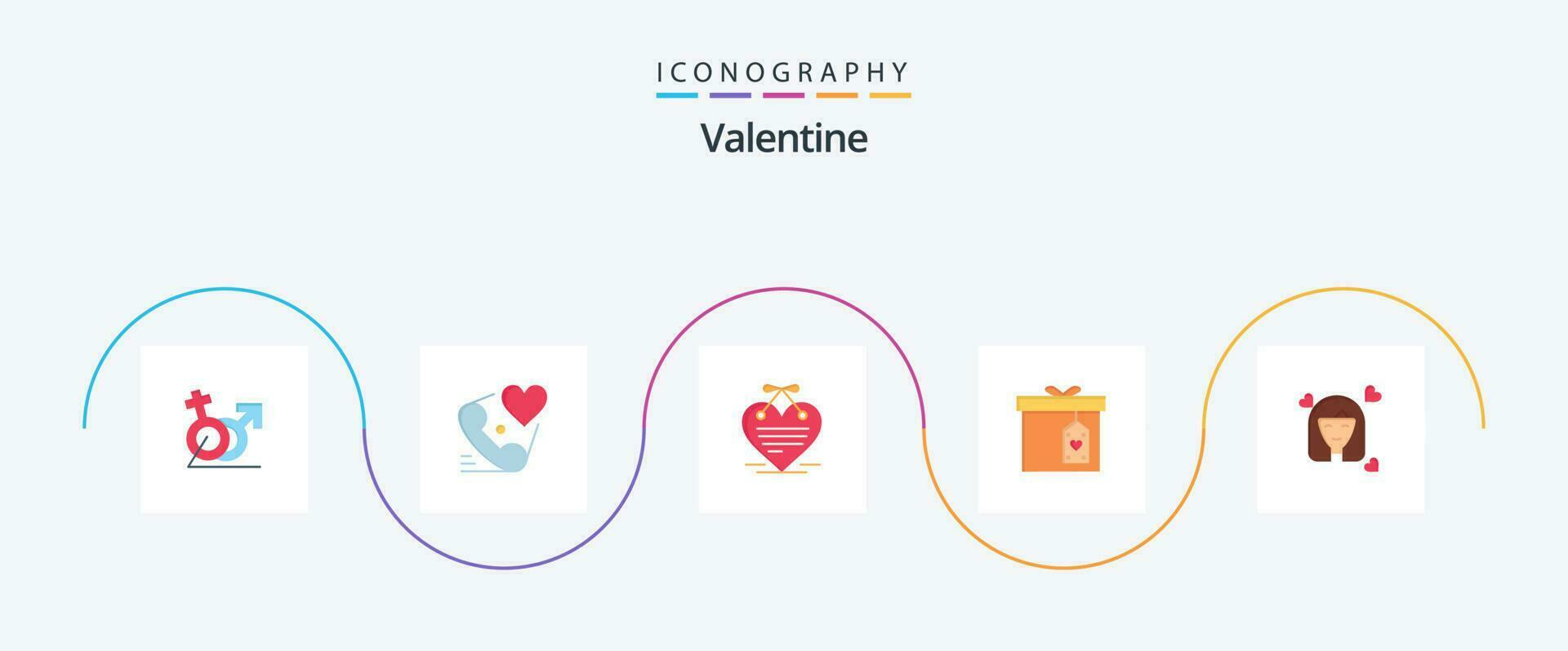 Valentine Flat 5 Icon Pack Including love. valentines. love. valentine. love vector