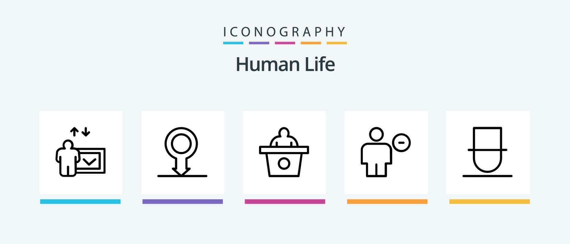 humano línea 5 5 icono paquete incluso humano. cuerpo. humano. avatar. discurso. creativo íconos diseño vector