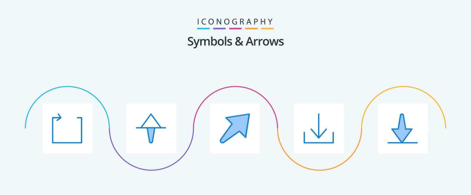 símbolos y flechas azul 5 5 icono paquete incluso . tu fondo vector