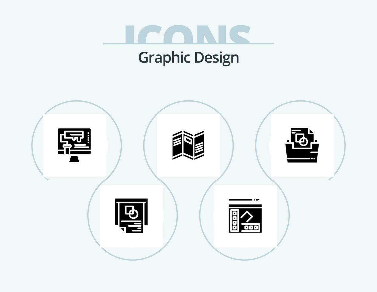 gráfico diseño glifo icono paquete 5 5 icono diseño. periódico . herramienta. Copiar . rodillo . diseño vector