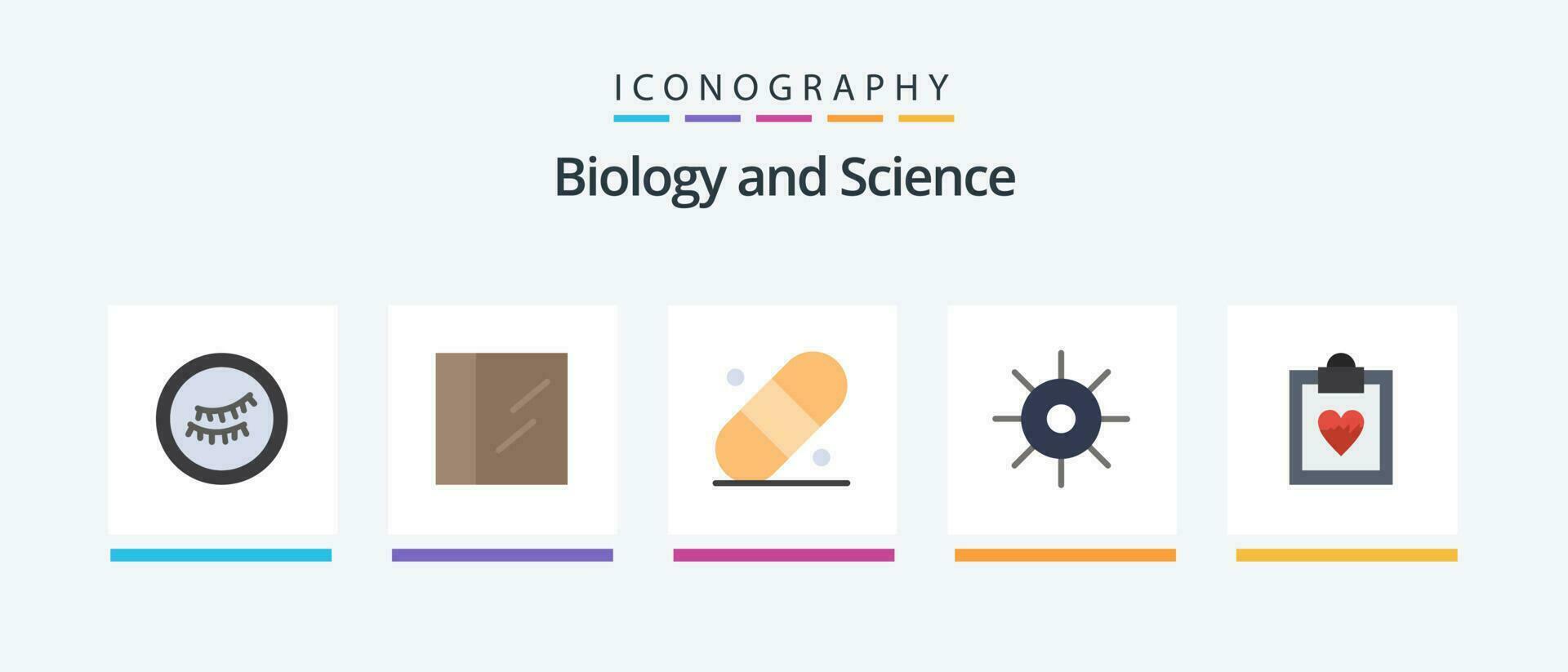 Biology Flat 5 Icon Pack Including . lab. medical. Creative Icons Design vector