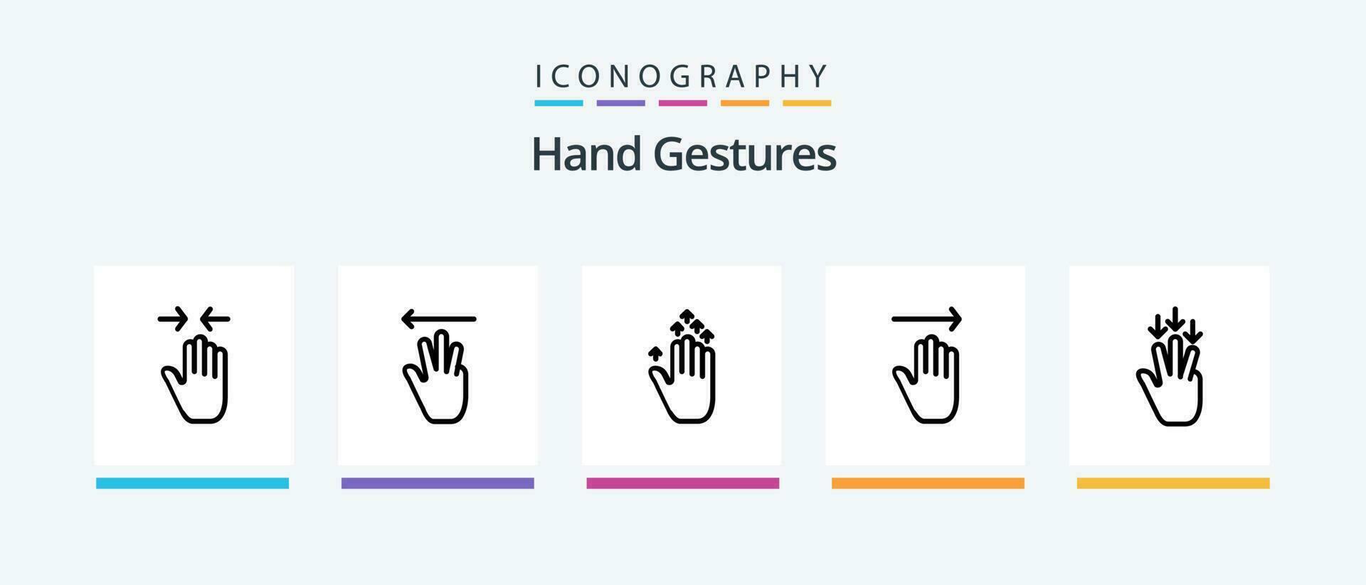 mano gestos línea 5 5 icono paquete incluso bien. gesto. sostener. mano. interfaz. creativo íconos diseño vector
