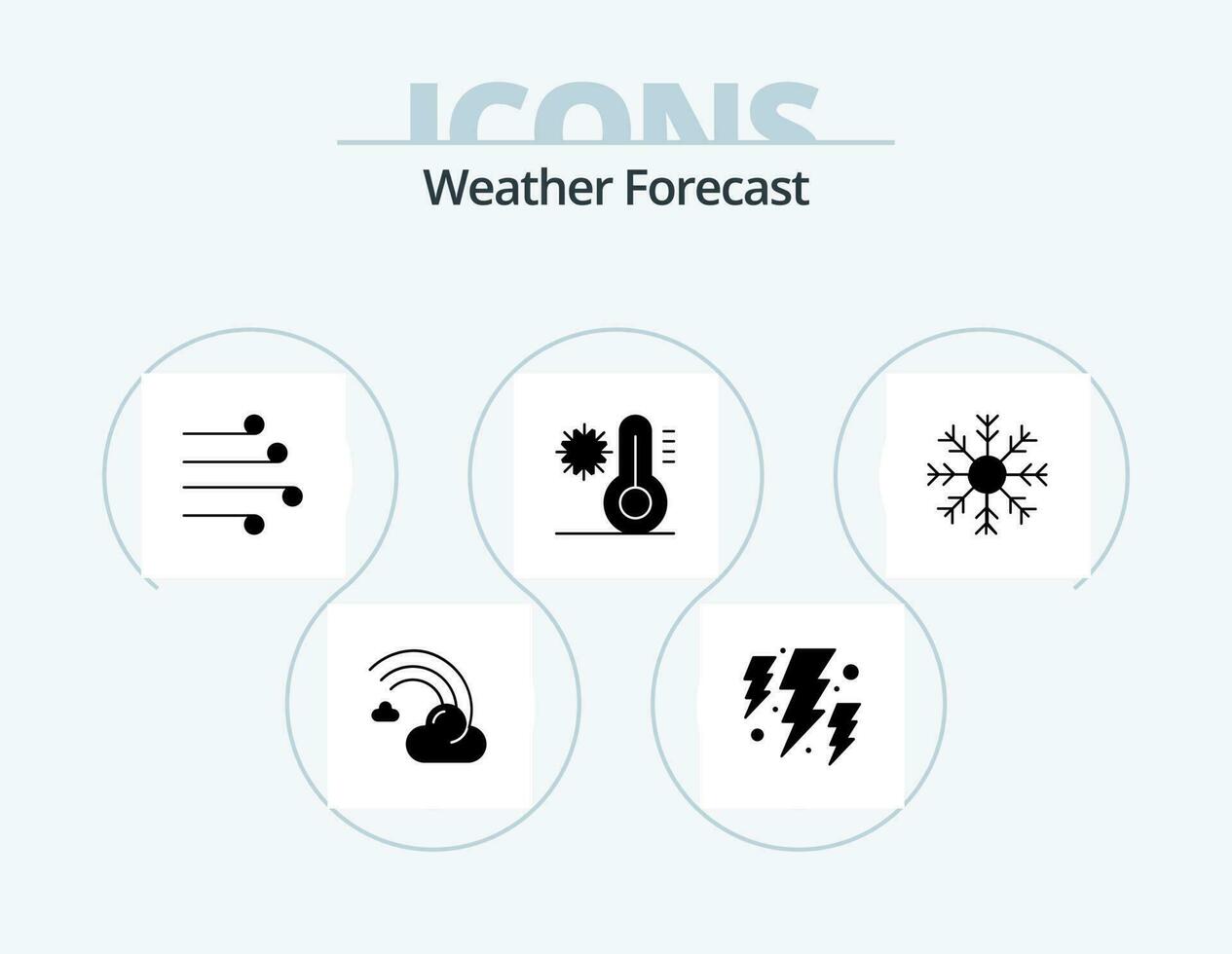 Weather Glyph Icon Pack 5 Icon Design. temperature. flake. weather. climate. weather vector