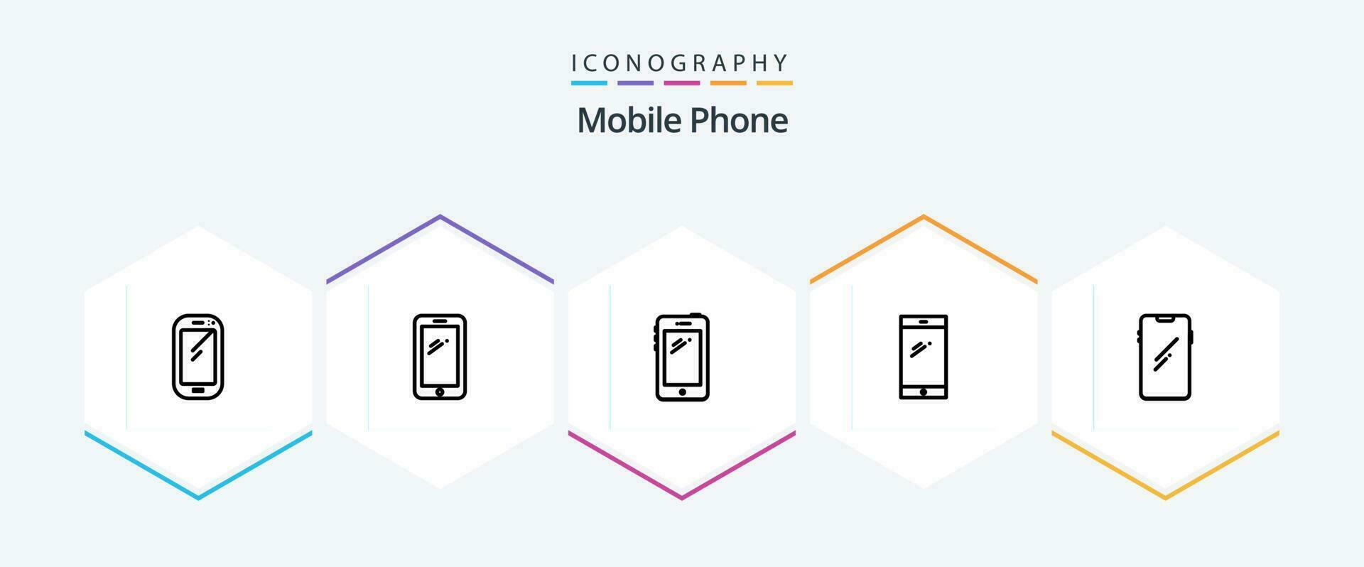 Mobile Phone 25 Line icon pack including . vector